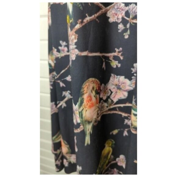 Ted Baker - Black w/ Bird & Floral Print Detail Dress Sz 0 - Picture 5 of 10